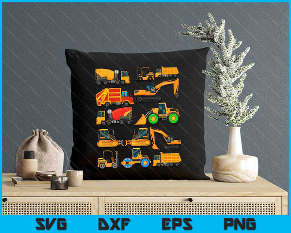 Construction Excavator For Boys Girls SVG PNG Digital Printable Files