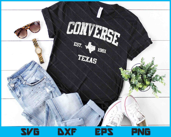 Converse Texas TX Vintage Athletic Sports Design SVG PNG Cutting Printable Files - on a t-shirt