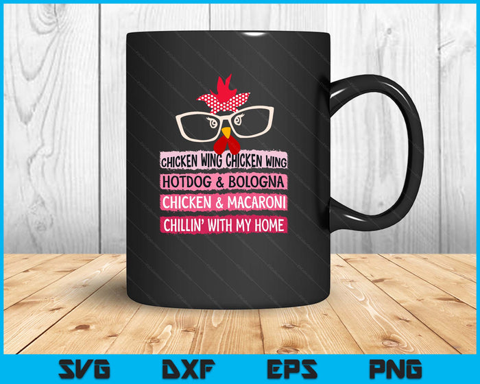 Cooked Chicken Wing Chicken Wing Hot Dog Bologna Macaroni SVG PNG Digital Printable Files