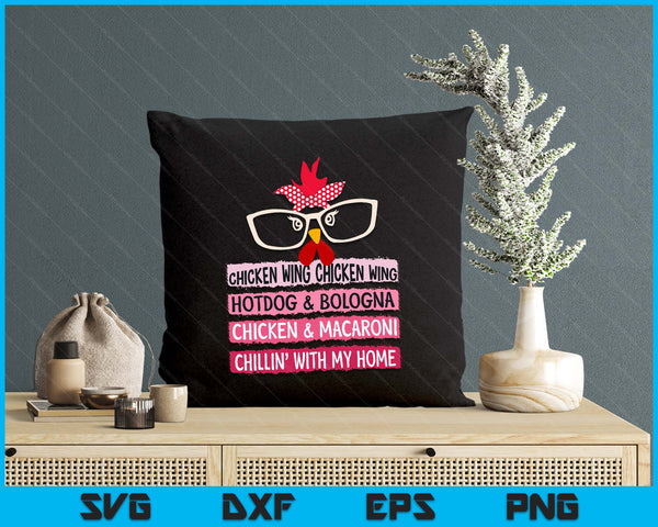 Cooked Chicken Wing Chicken Wing Hot Dog Bologna Macaroni SVG PNG Digital Printable Files