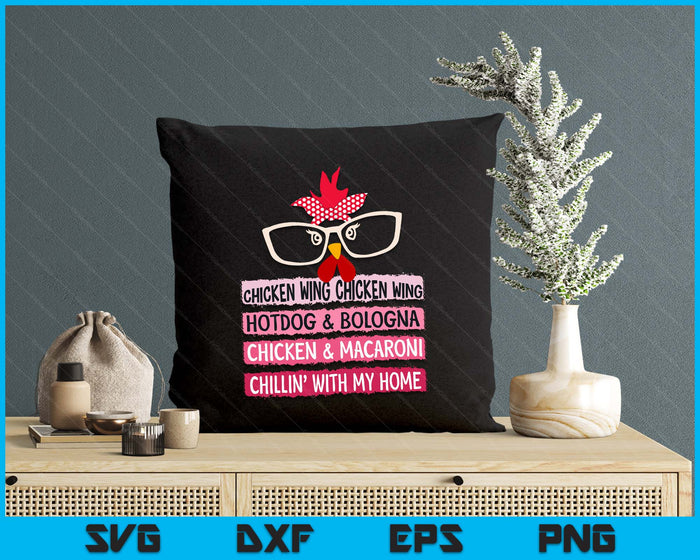 Cooked Chicken Wing Chicken Wing Hot Dog Bologna Macaroni SVG PNG Digital Printable Files