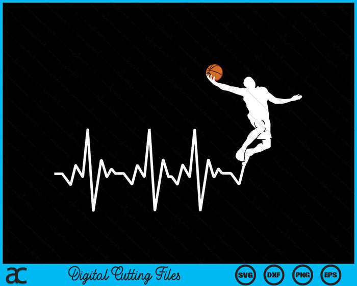 Basketball Player Heatbeat Basketball Lover SVG PNG Digital Cutting Files