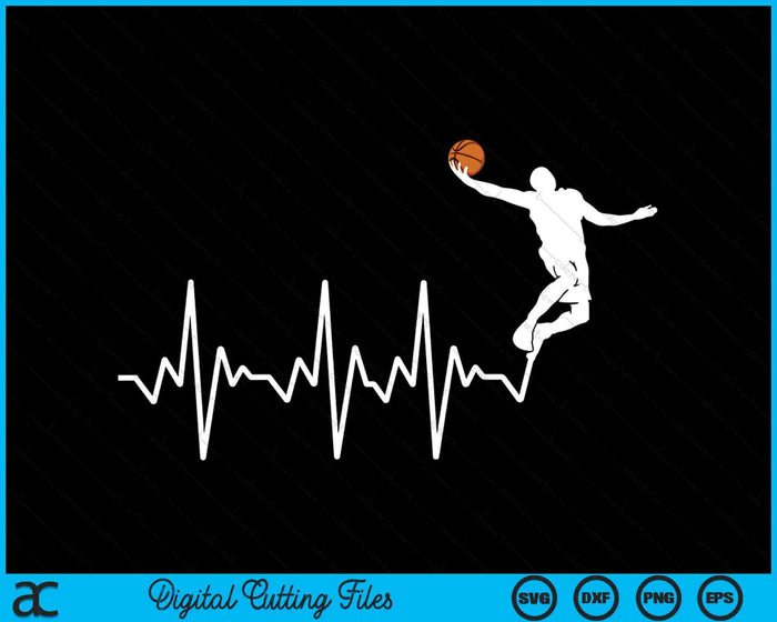 Jugador de baloncesto Heatbeat Basketball Lover SVG PNG Archivos de corte digital