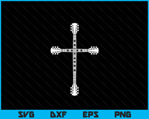 Cool Christian Guitar Cross Funny Musician Guitarist SVG PNG Digital Printable Files