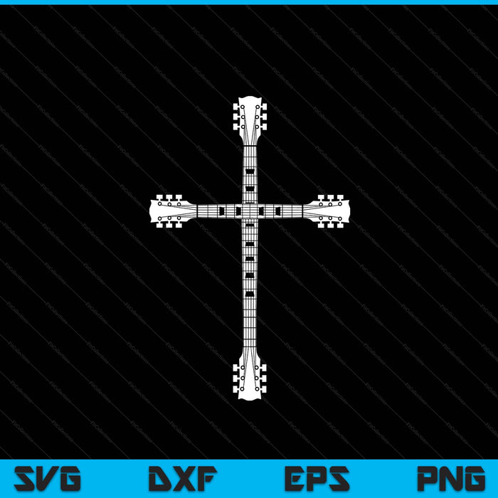 Cool Christian Guitar Cross Funny Musician Guitarist SVG PNG Digital Printable Files