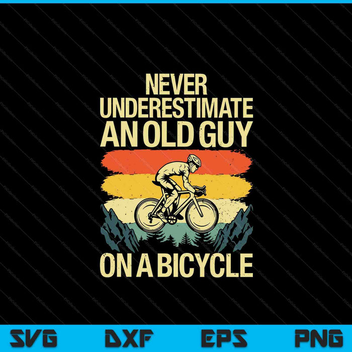 Cool cycling art for men grandpa bicycle riding cycle racing SVG cut file