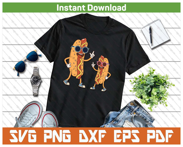 Cool Hot Dog Sausage With Sunglasses BBQ SVG PNG