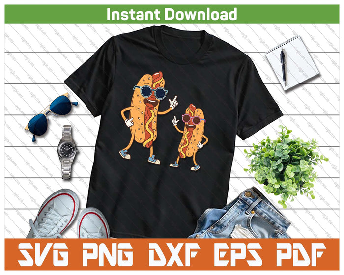 Cool Hot Dog Sausage With Sunglasses BBQ SVG PNG