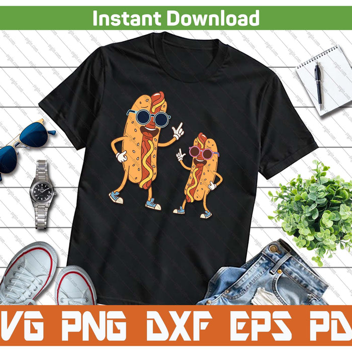 Cool Hot Dog Sausage With Sunglasses BBQ SVG PNG