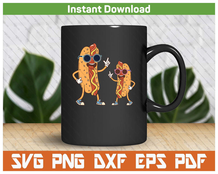 Cool Hot Dog Sausage With Sunglasses BBQ SVG PNG