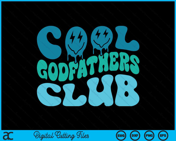 Cool Godfathers Club Father's Day Funny Groovy SVG PNG Digital Cutting Files