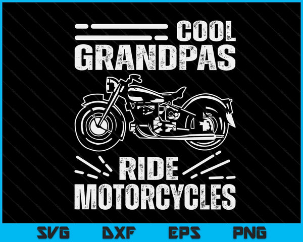 Coole opa's rijden motorfietsen SVG PNG snijden afdrukbare bestanden
