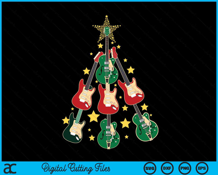 Cool Guitar Christmas Tree Guitar Lovers Christmas Tree SVG PNG Digital Printable Files