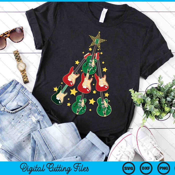 Cool Guitar Christmas Tree Guitar Lovers Christmas Tree SVG PNG Digital Printable Files