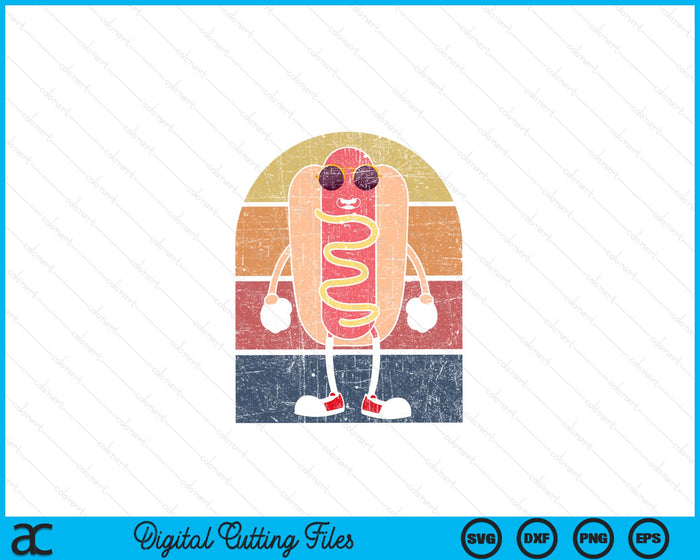 Cool Hot Dog Fast Food Sunglasses Weiner Foodie Retro Hotdog SVG PNG Digital Printable Files