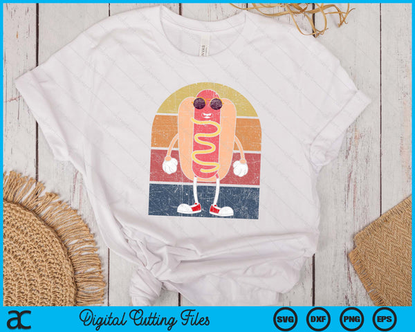 Cool Hot Dog Fast Food Sunglasses Weiner Foodie Retro Hotdog SVG PNG Digital Printable Files