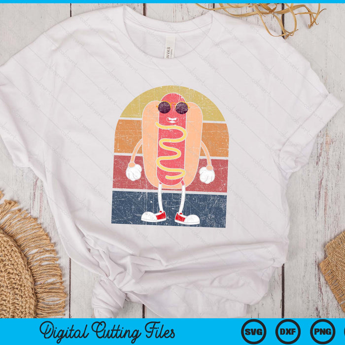 Cool Hot Dog Fast Food Sunglasses Weiner Foodie Retro Hotdog SVG PNG Digital Printable Files