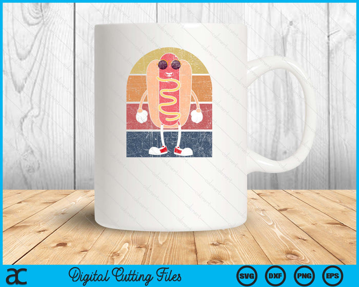 Cool Hot Dog Fast Food Sunglasses Weiner Foodie Retro Hotdog SVG PNG Digital Printable Files
