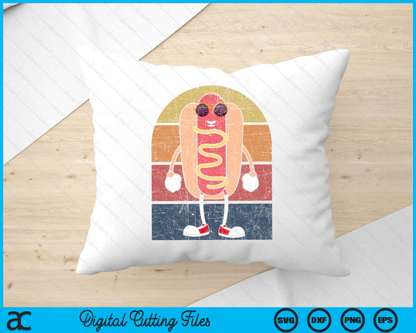 Cool Hot Dog Fast Food Sunglasses Weiner Foodie Retro Hotdog SVG PNG Digital Printable Files