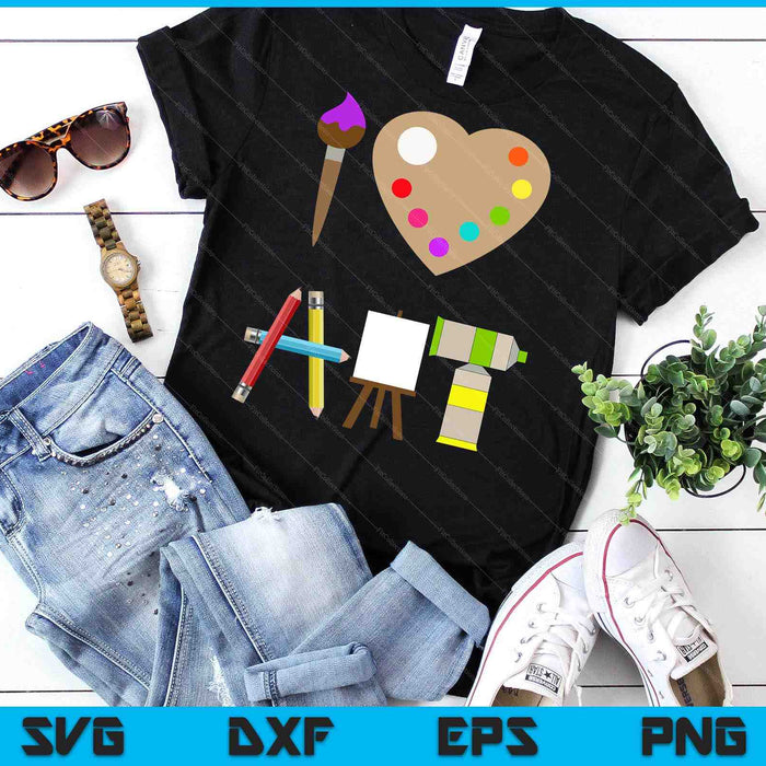 Cool I Love Art Fun Colorful Future Artist And Crafts Tee SVG PNG Digital Printable Files