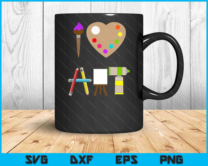 Cool I Love Art Fun Colorful Future Artist And Crafts Tee SVG PNG Digital Printable Files