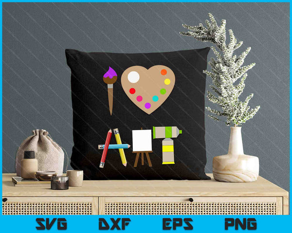 Cool I Love Art Fun Colorful Future Artist And Crafts Tee SVG PNG Digital Printable Files