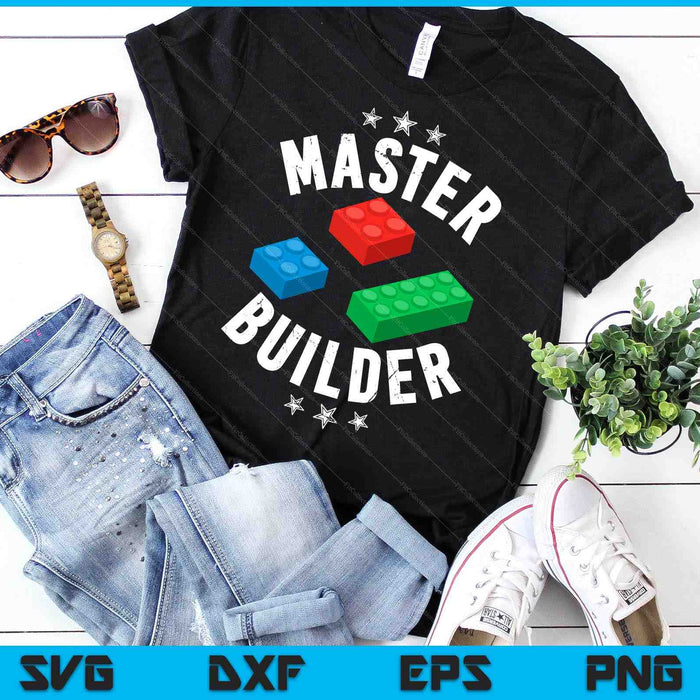 Cool Master Builder divertidos bloques de construcción SVG PNG archivos de corte digital