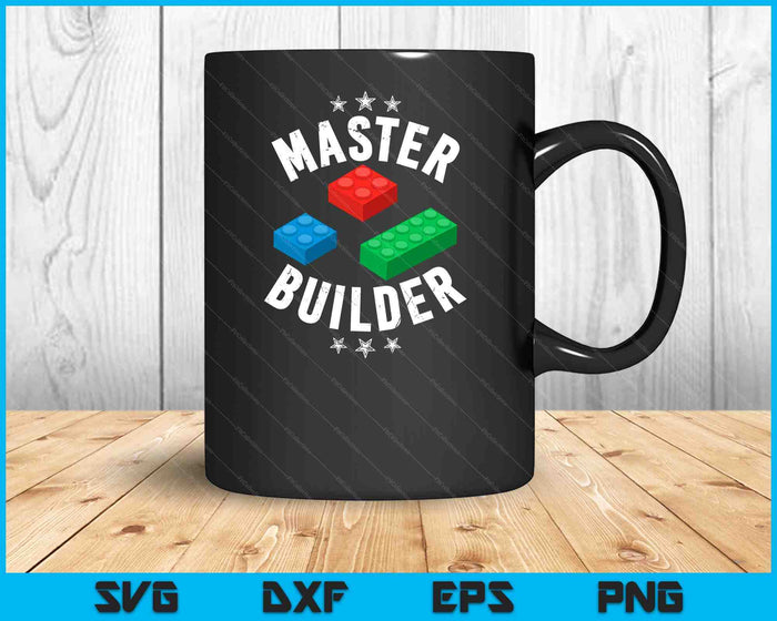 Cool Master Builder divertidos bloques de construcción SVG PNG archivos de corte digital