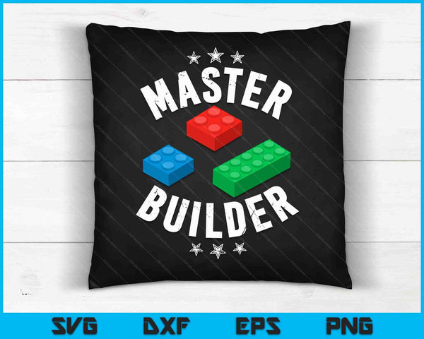 Cool Master Builder divertidos bloques de construcción SVG PNG archivos de corte digital