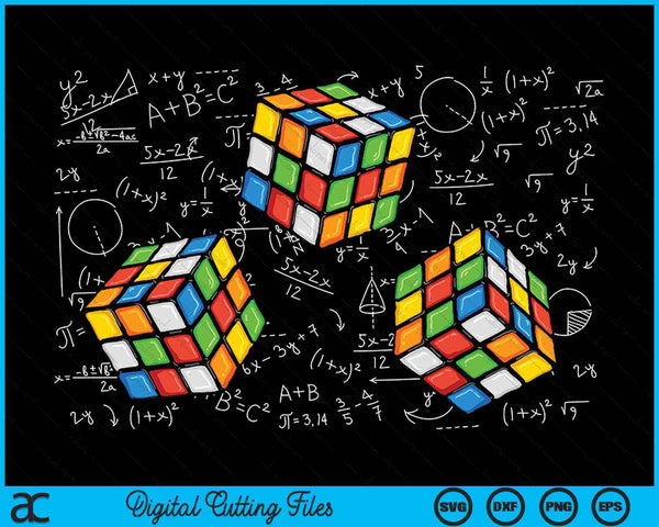 Cool Math Rubik Player Cube Math Lovers SVG PNG Digital Cutting Files