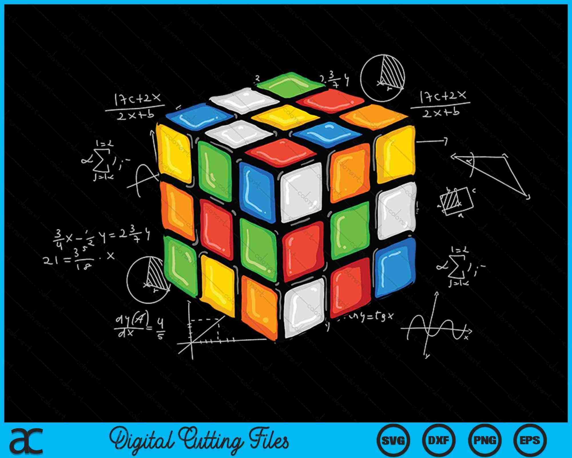 Cool Math Rubik Player Cube Math Lovers SVG PNG Cutting Printable File ...