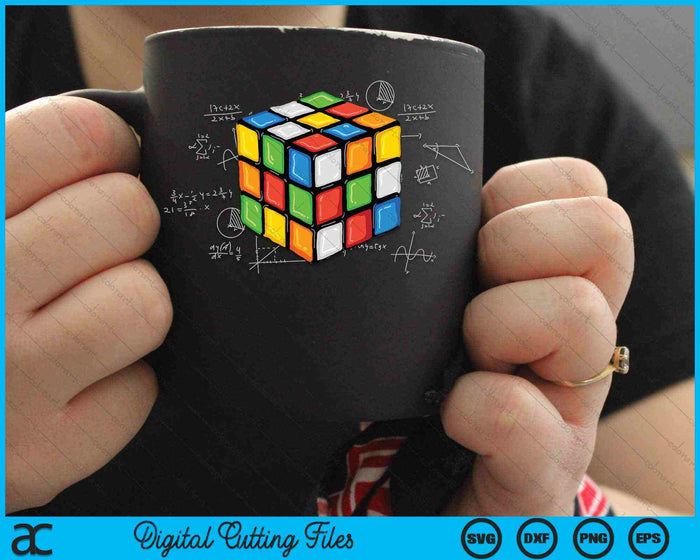 Cool Math Rubik Player Cube Math Lovers SVG PNG Snijden afdrukbare bestanden