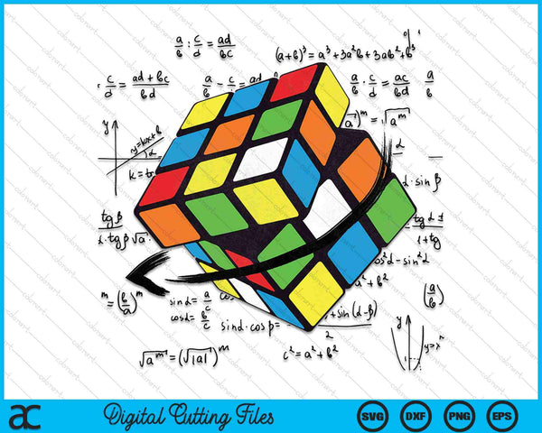 Cool Math Rubiks Cube Player Math Lovers SVG PNG Digital Cutting Files