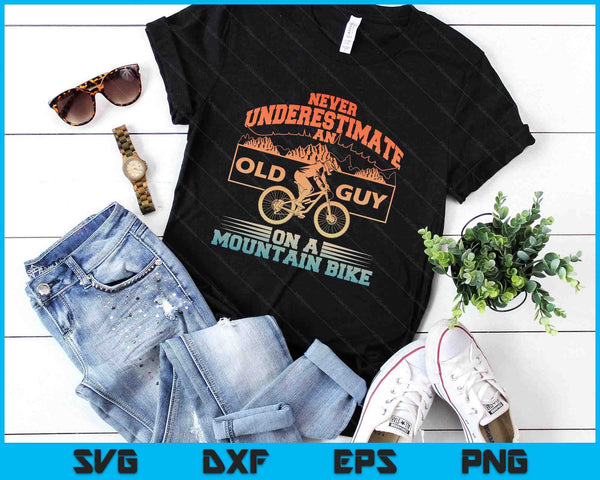 Cool Mountain Bike Art For Men Grandpa Mountain Biking SVG PNG Digital Printable Files