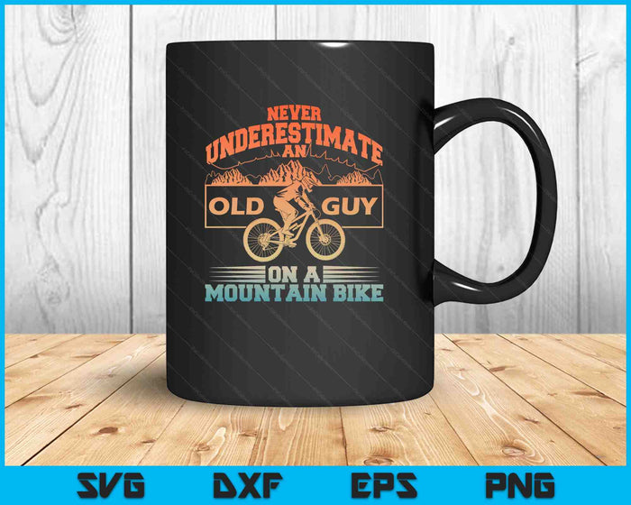 Cool Mountain Bike Art For Men Grandpa Mountain Biking SVG PNG Digital Printable Files