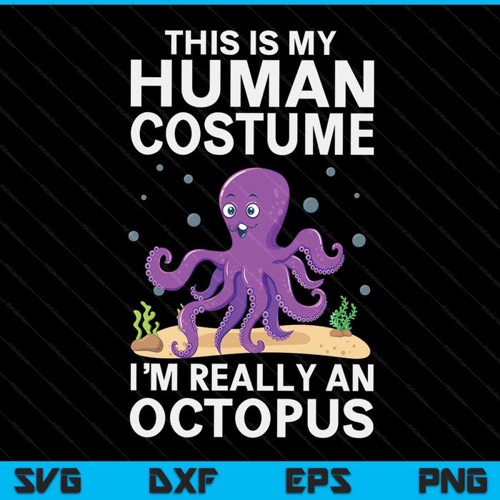 Cool Octopus For Men Women Ocean Sea Animal Human Costume SVG PNG Digital Cutting Files