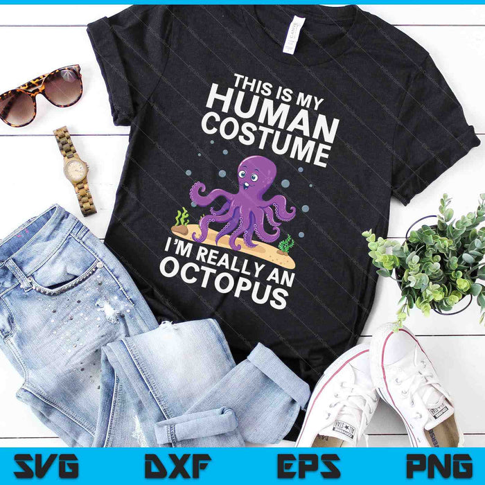 Cool Octopus For Men Women Ocean Sea Animal Human Costume SVG PNG Digital Cutting Files