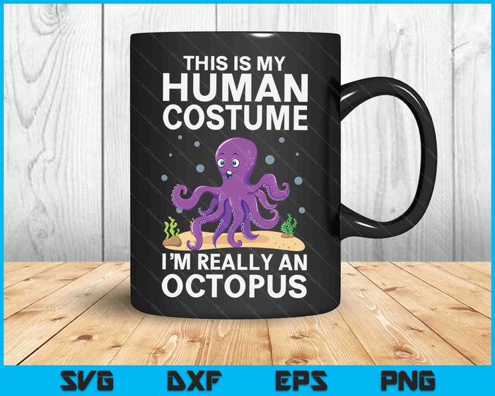 Cool Octopus For Men Women Ocean Sea Animal Human Costume SVG PNG Digital Cutting Files