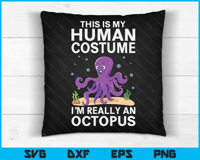 Cool Octopus For Men Women Ocean Sea Animal Human Costume SVG PNG Digital Cutting Files