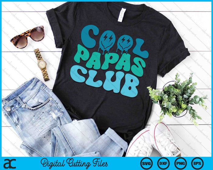 Cool Papas Club Father's Day Funny Groovy SVG PNG Digital Cutting Files
