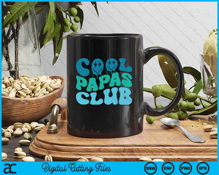 Cool Papas Club Father's Day Funny Groovy SVG PNG Digital Cutting Files