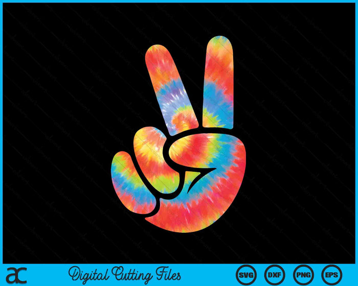 Cool Peace Hand Sign Tie Dye Kindness For Boys And Girls SVG PNG Digital Printable Files