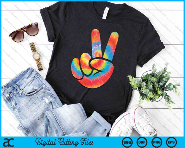 Cool Peace Hand Sign Tie Dye Kindness For Boys And Girls SVG PNG Digital Printable Files