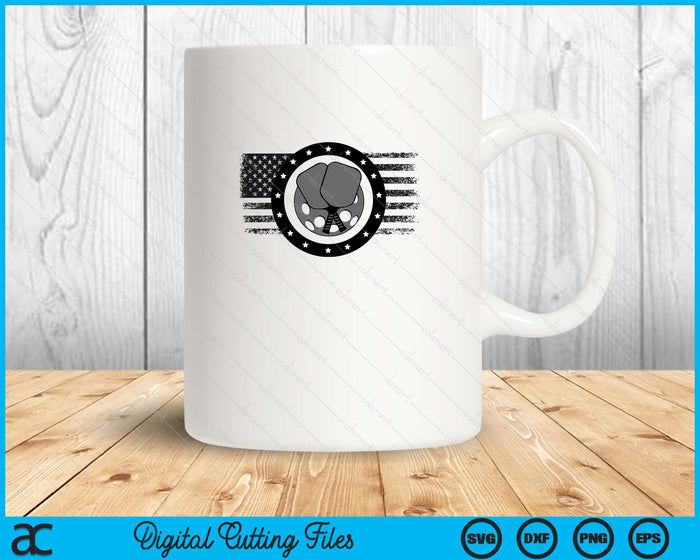 Cool Pickleball Sport USA Grunge Flag - Pickleball SVG PNG Digital Printable Files