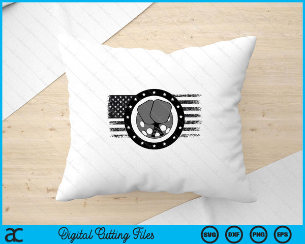 Cool Pickleball Sport USA Grunge Flag - Pickleball SVG PNG Digital Printable Files