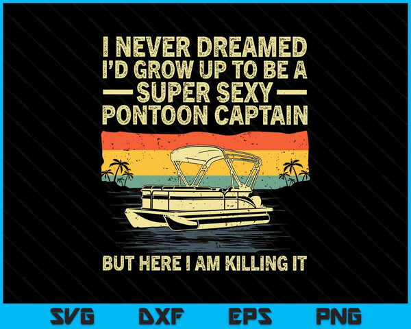 Cool pontoon captain art for pontoon boat owners SVG cut file