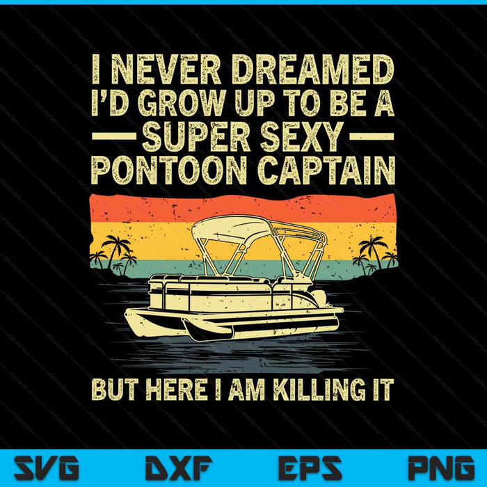Cool pontoon captain art for pontoon boat owners SVG cut file