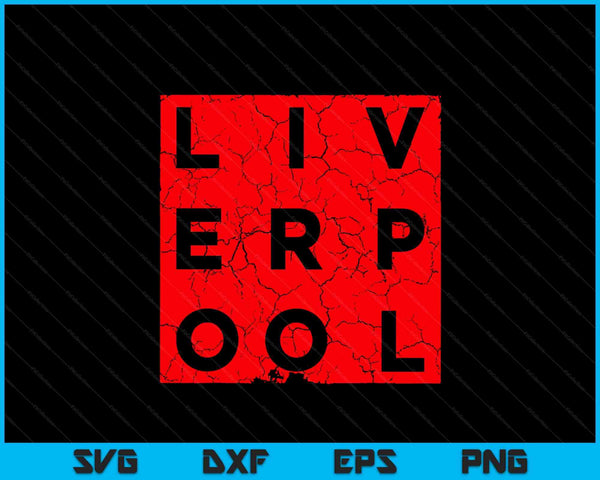 Cool retro grunge vintage look liverpool SVG cut file