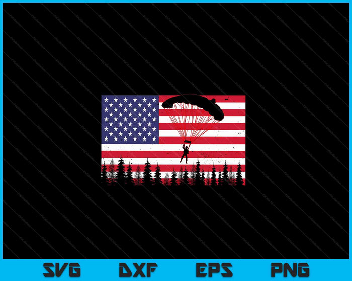 Cool Skydiving Art Men Women Skydiver American Flag SVG PNG Digital Cutting Files