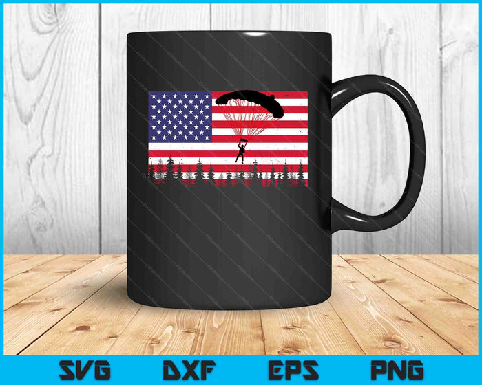 Cool Skydiving Art Men Women Skydiver American Flag SVG PNG Digital Cutting Files